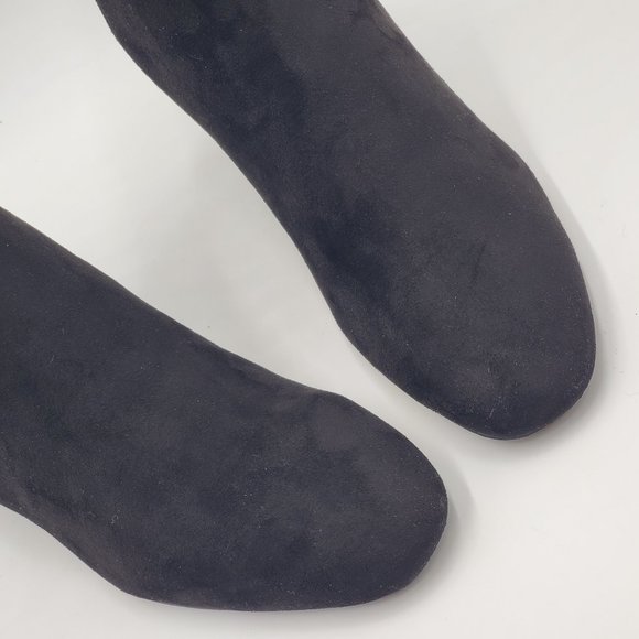 Zara Velvet Booties Gold Trimmed Block Heels - Picture 9 of 16